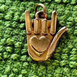 Retired James Avery 14k Gold Sign of Love Charm/Pendant